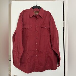 Walls Maroon Pearl Snap Western Shirt